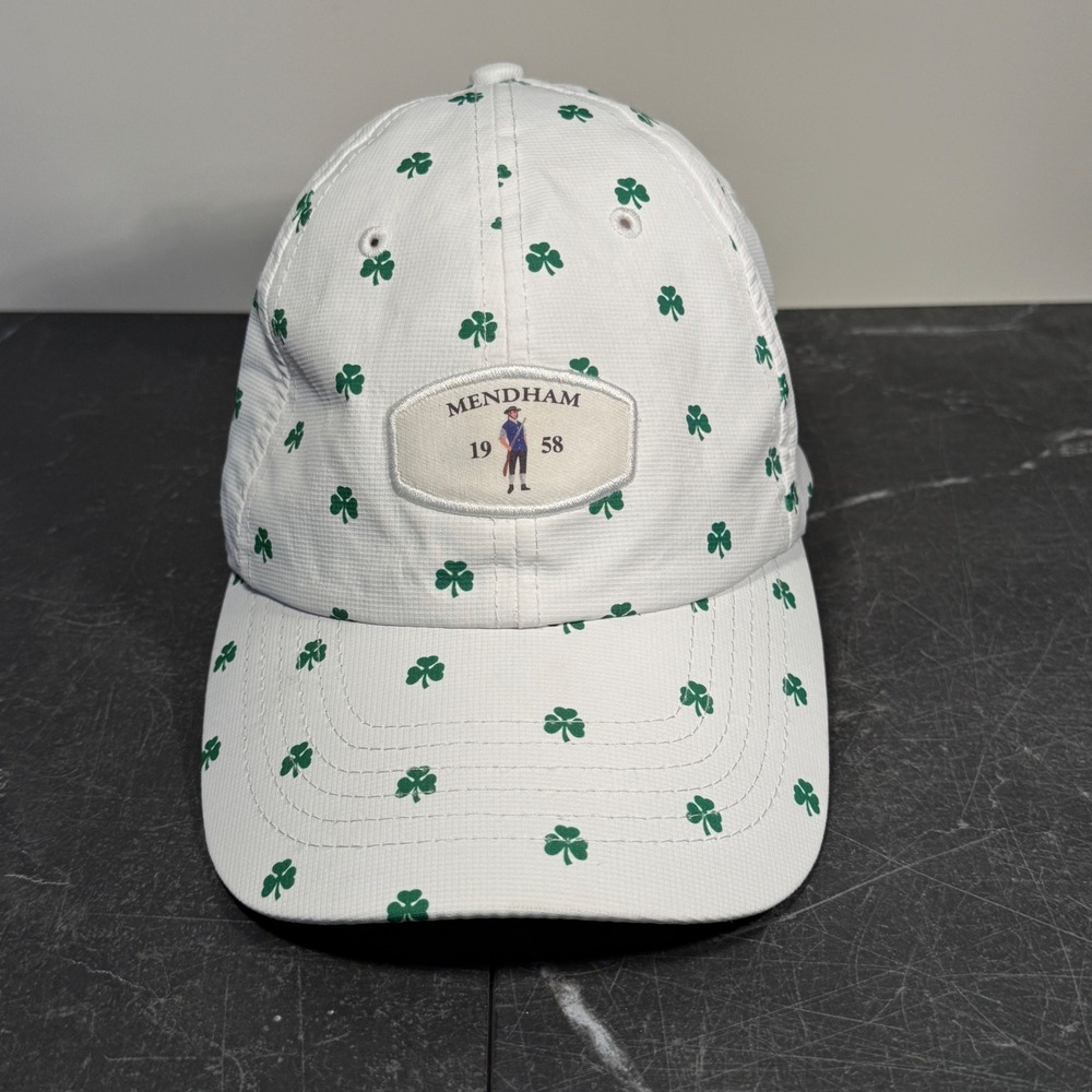 Imperial Mendham 1958 Shamrock Clover Performance Hat Adjustable White Green